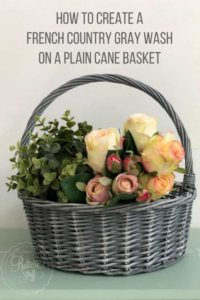French country gray wash basket