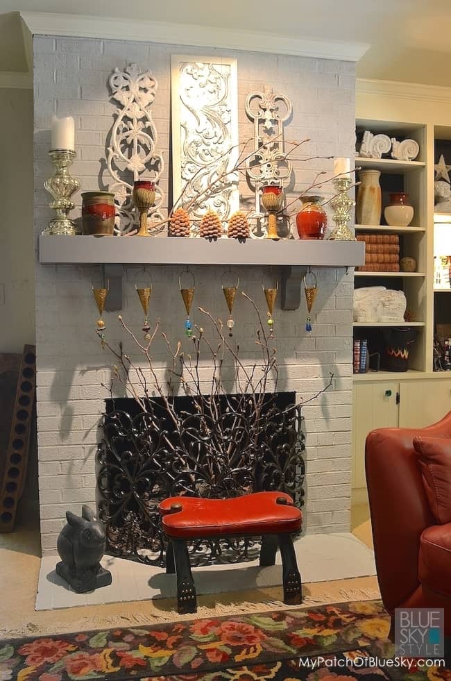 Paint a brick wall fireplace