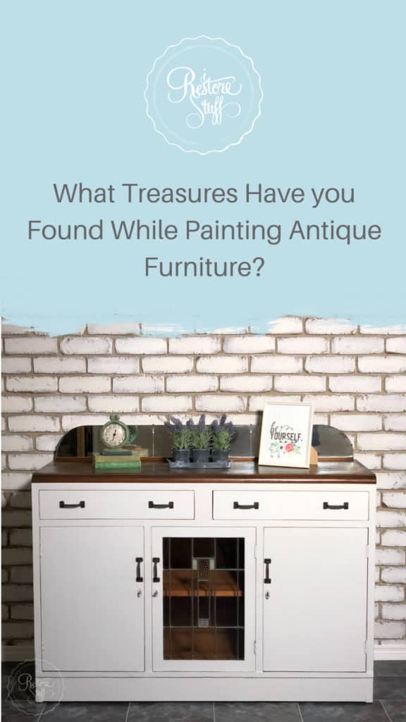 Lamp White Antique buffet