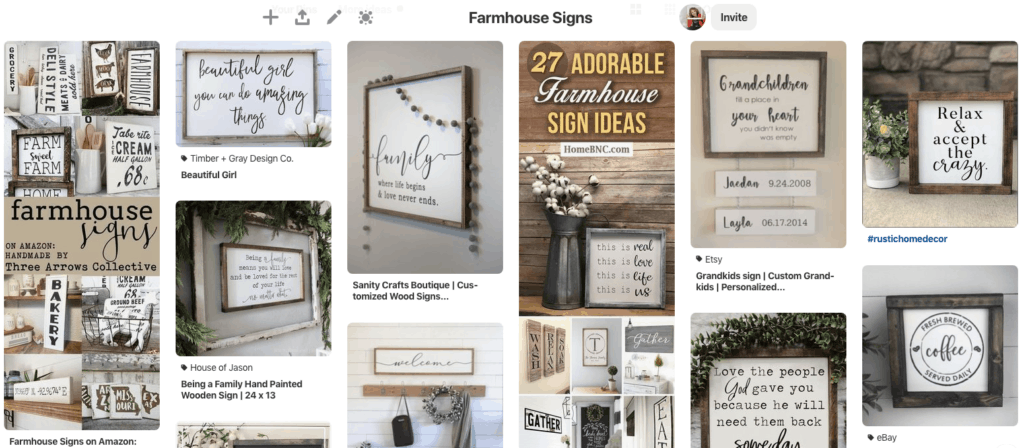 Farmhouse Sign Pinterest Board