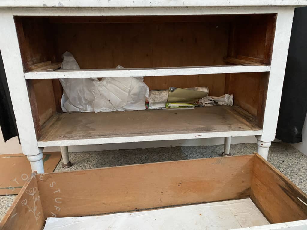 dresser before cleaning