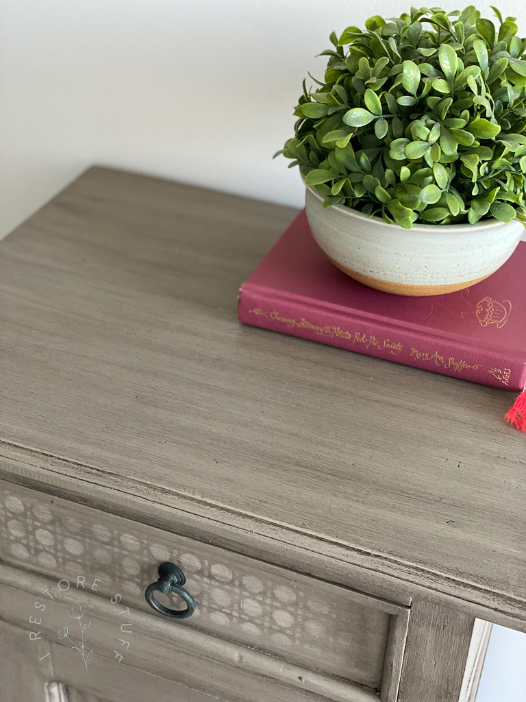 top of glazed chalk painted bedside