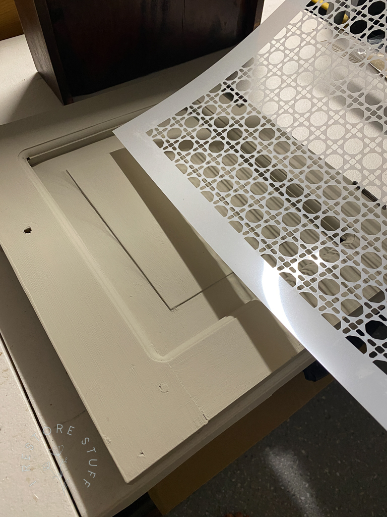 Stencil over chalk paint