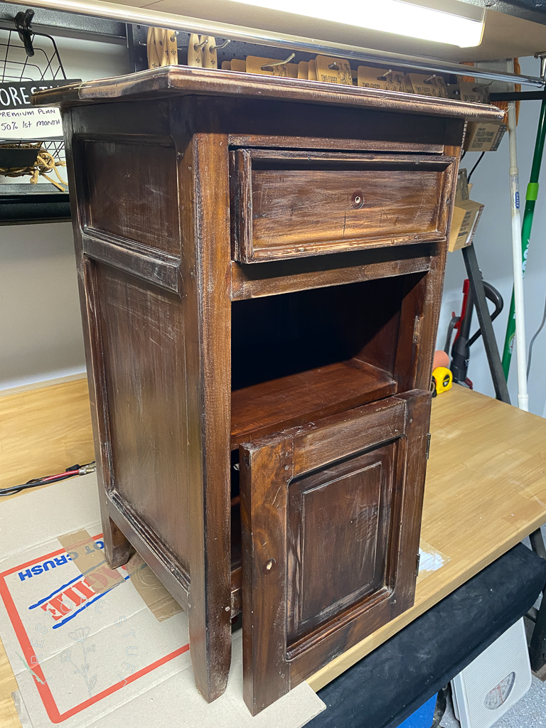 Bedside table before