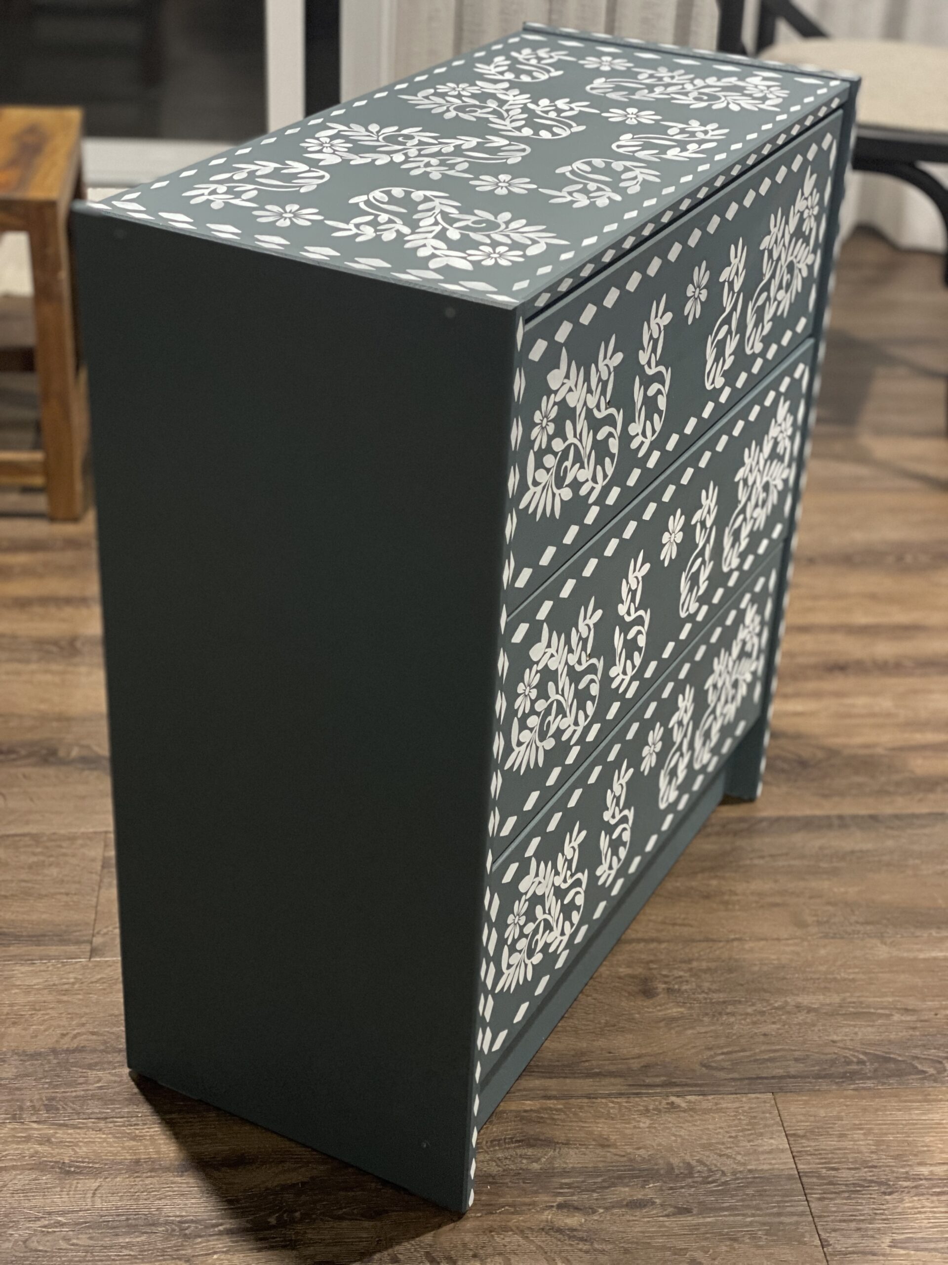 IKEA RAST drawers with stencils on most sides